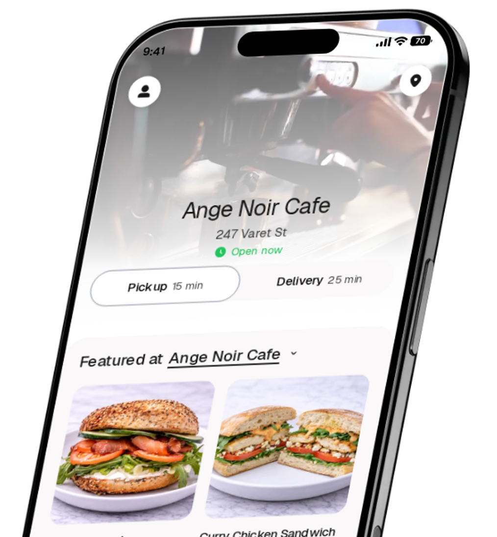 Ange Noir Cafe app preview