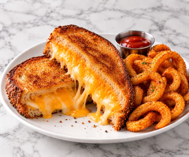 Classic Grilled cheese + Fries.